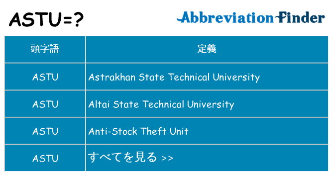 astu は何の略します。