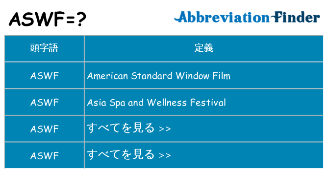 aswf は何の略します。