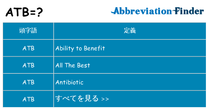 atb は何の略します。