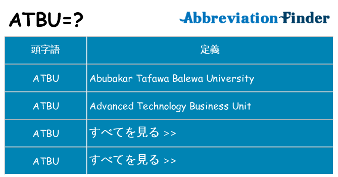 atbu は何の略します。
