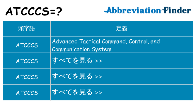 atcccs は何の略します。