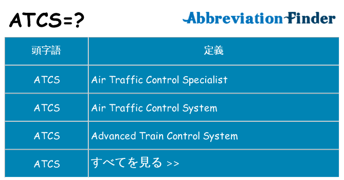 atcs は何の略します。