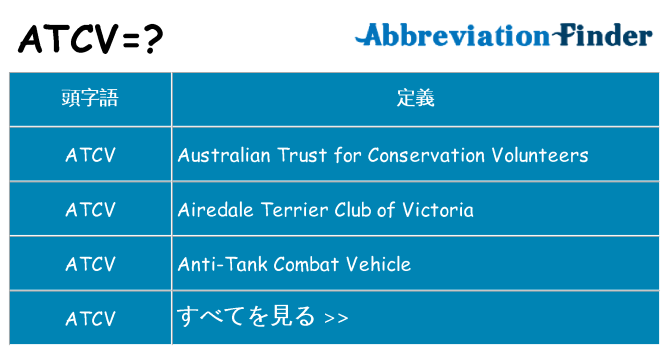 atcv は何の略します。