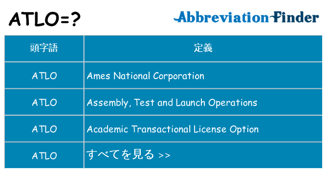 atlo は何の略します。