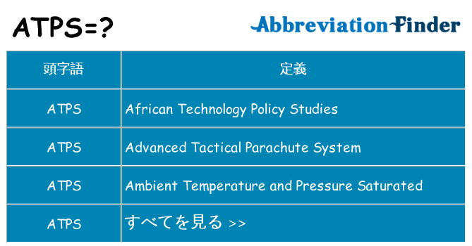 atps は何の略します。