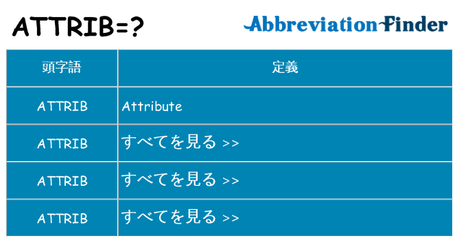 attrib は何の略します。