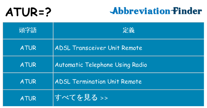 atur は何の略します。