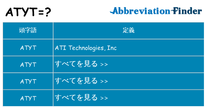 atyt は何の略します。