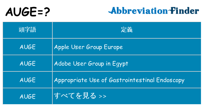 auge は何の略します。