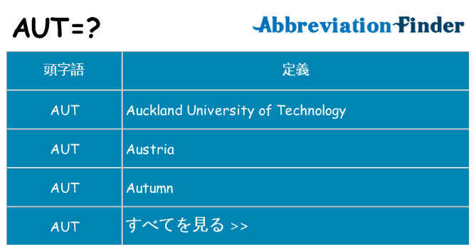 aut は何の略します。