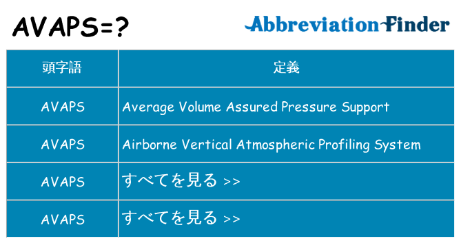 avaps は何の略します。