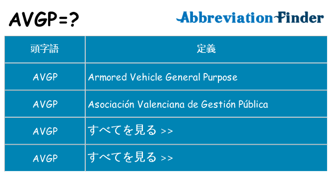 avgp は何の略します。