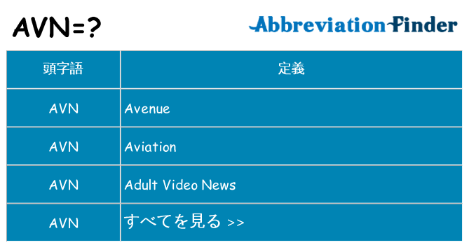 avn は何の略します。