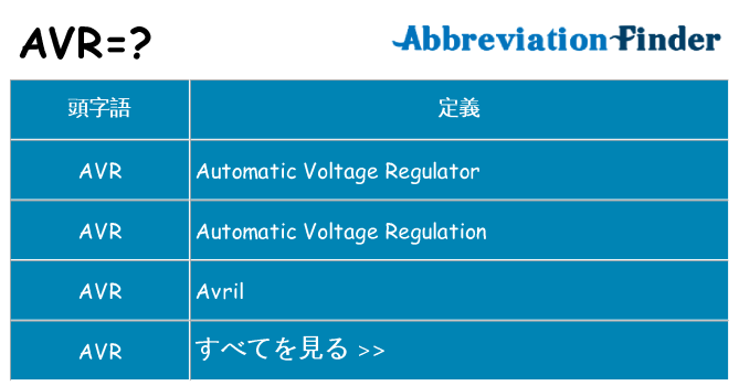 avr は何の略します。