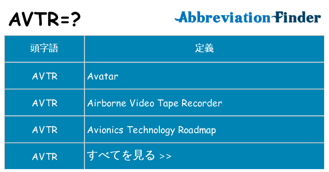 avtr は何の略します。