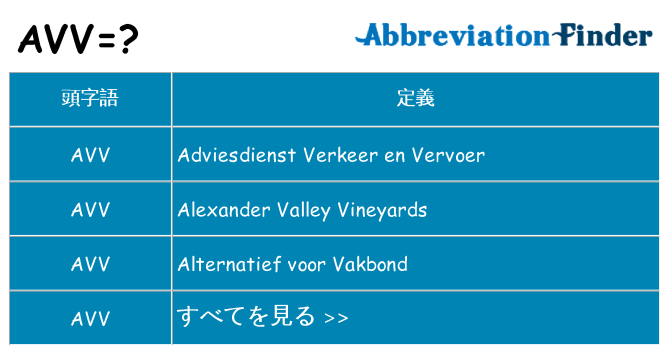 avv は何の略します。