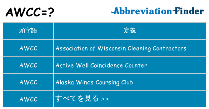 awcc は何の略します。