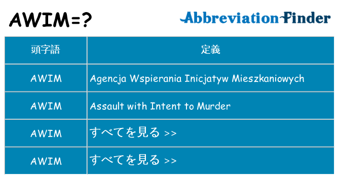 awim は何の略します。