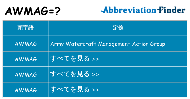 awmag は何の略します。