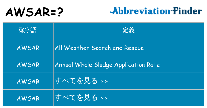 awsar は何の略します。