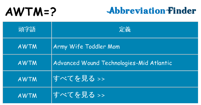 awtm は何の略します。