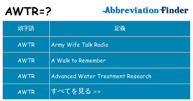 awtr は何の略します。