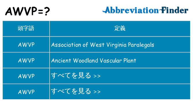 awvp は何の略します。