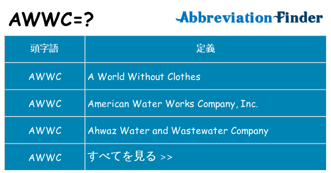 awwc は何の略します。
