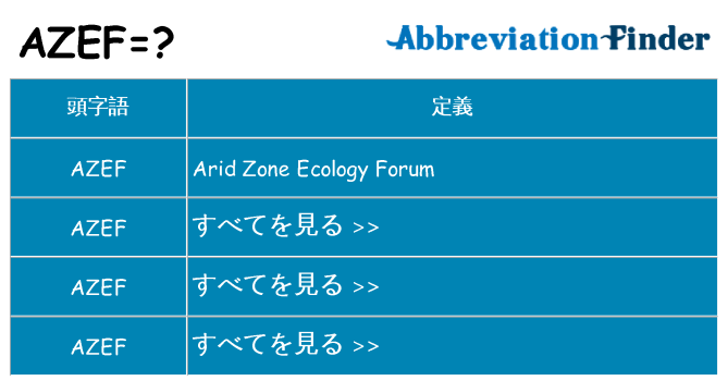 azef は何の略します。