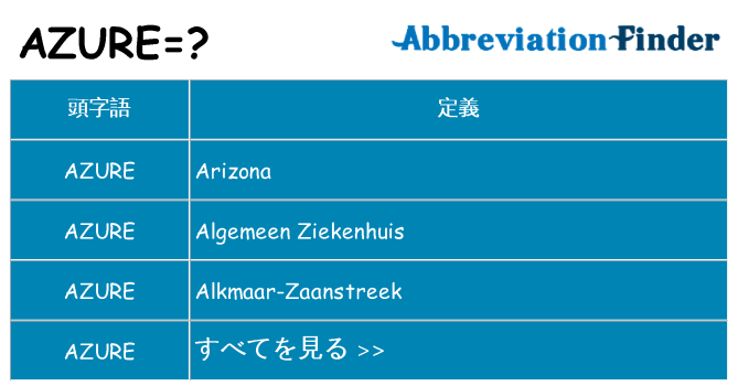 azure は何の略します。