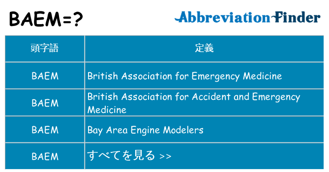 baem は何の略します。
