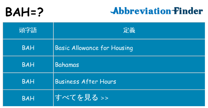 bah は何の略します。