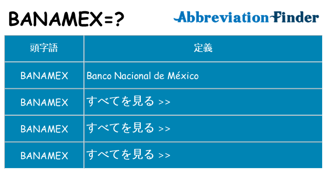 banamex は何の略します。