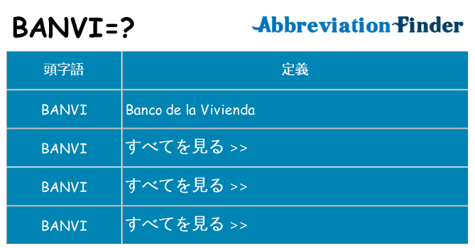 banvi は何の略します。