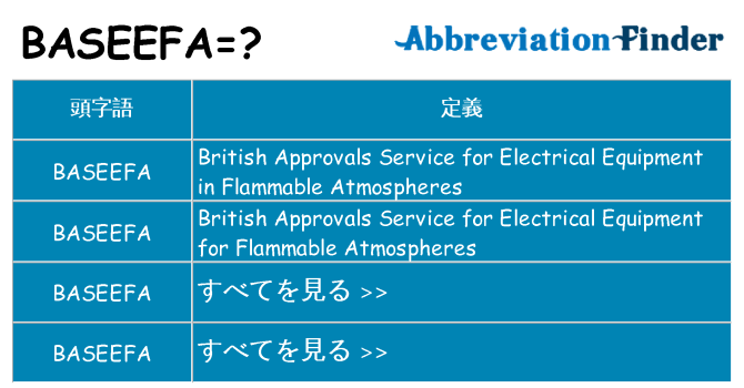 baseefa は何の略します。