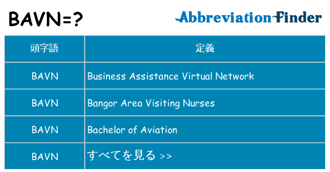 bavn は何の略します。