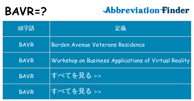 bavr は何の略します。