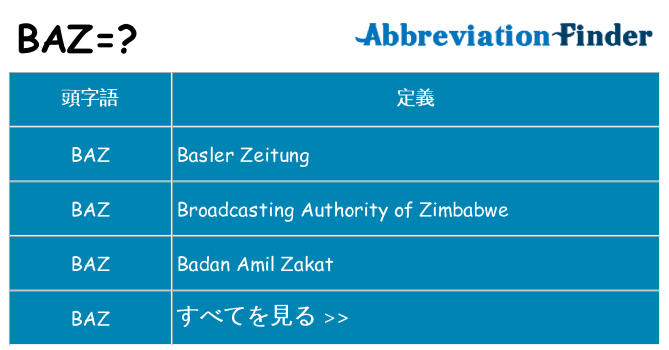 baz は何の略します。