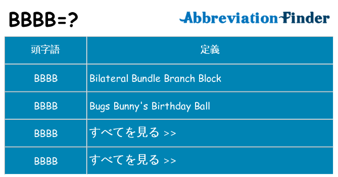 bbbb は何の略します。