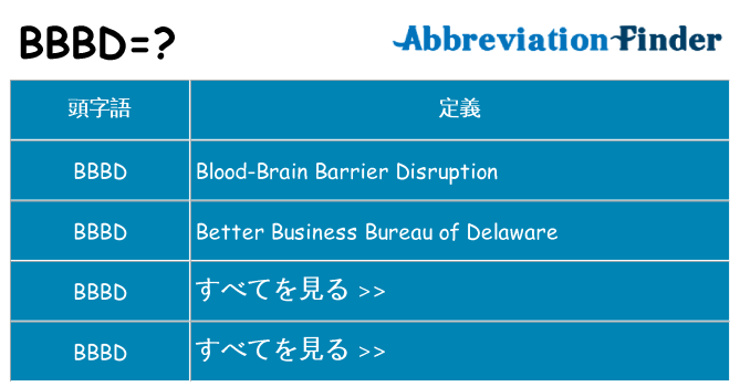 bbbd は何の略します。