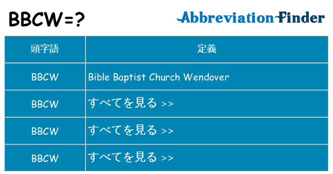bbcw は何の略します。