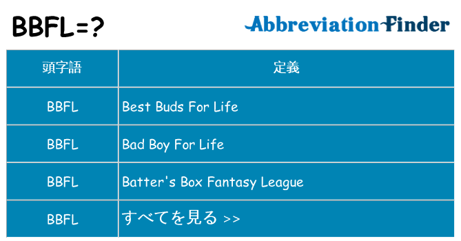bbfl は何の略します。