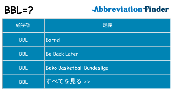 bbl は何の略します。