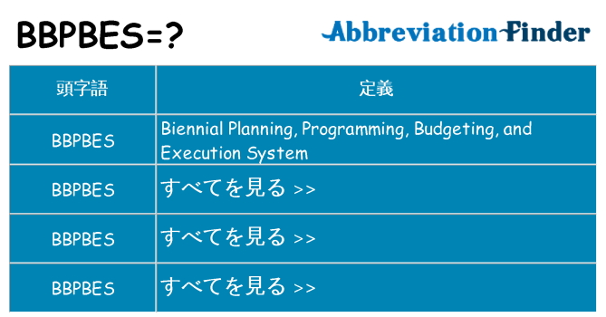 bbpbes は何の略します。