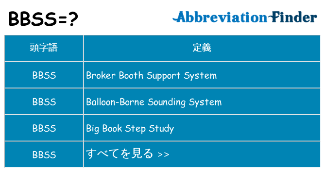 bbss は何の略します。
