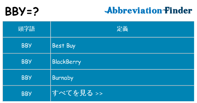 bby は何の略します。