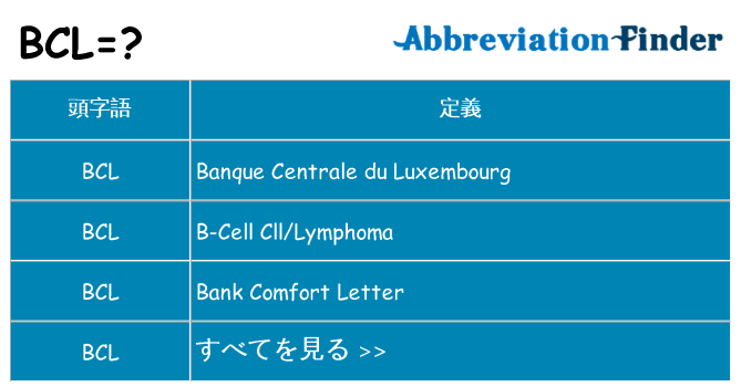 bcl は何の略します。