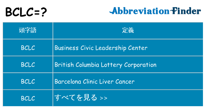 bclc は何の略します。