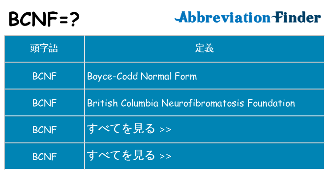 bcnf は何の略します。