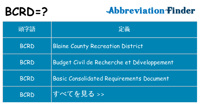 bcrd は何の略します。